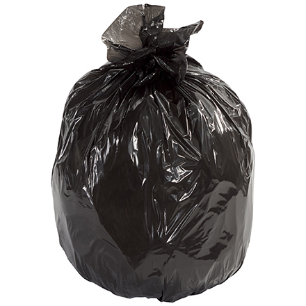Second Chance Trash Liners - Black, 60 Gallon, 1.5 Mil., Flat Pack