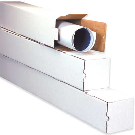 3 x 3 x 18" White Square Mailing Tubes