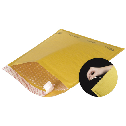 9 <span class='fraction'>1/2</span> x 14 <span class='fraction'>1/2</span>" Kraft #4 Self-Seal Bubble Mailers w/Tear Strip