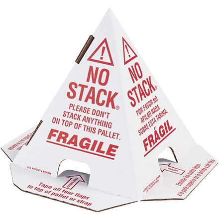 White with Red Print Pallet Cones - English, French & Spanish