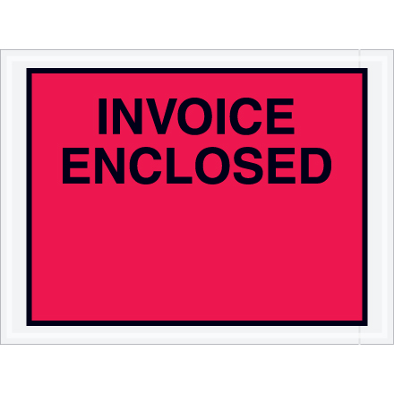 4 <span class='fraction'>1/2</span> x 6" Red "Invoice Enclosed" Envelopes