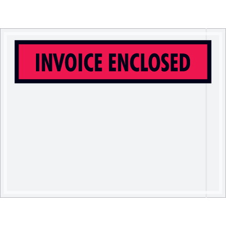 4 <span class='fraction'>1/2</span> x 6" Red "Invoice Enclosed" Envelopes