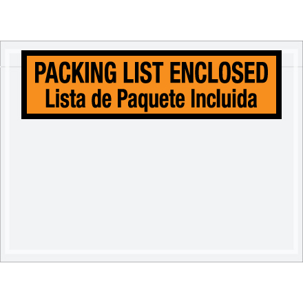 7 <span class='fraction'>1/2</span> x 5 <span class='fraction'>1/2</span>" Bilingual Packing List Envelopes English/Spanish