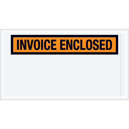 5 <span class='fraction'>1/2</span> x 10" Orange "Invoice Enclosed" Envelopes