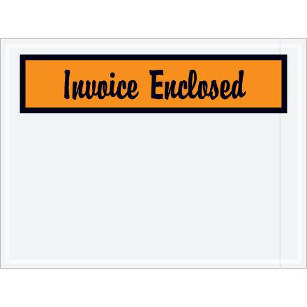 4 <span class='fraction'>1/2</span> x 6" Orange "Invoice Enclosed" Envelopes