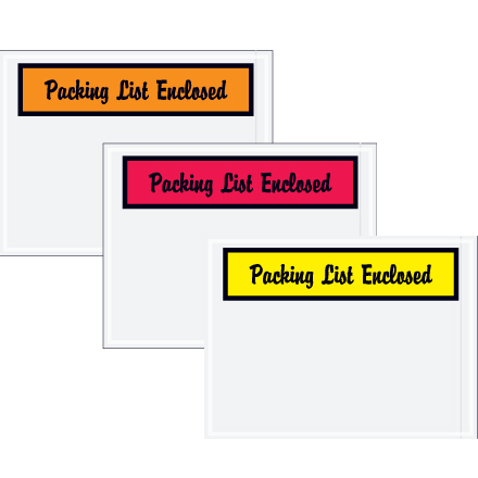 "Packing List Enclosed" (Panel Face-Script) Envelopes