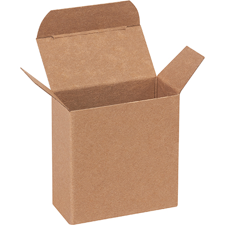 2 <span class='fraction'>1/2</span> x 1 <span class='fraction'>1/4</span> x 2 <span class='fraction'>1/2</span>" Kraft Reverse Tuck Folding Cartons